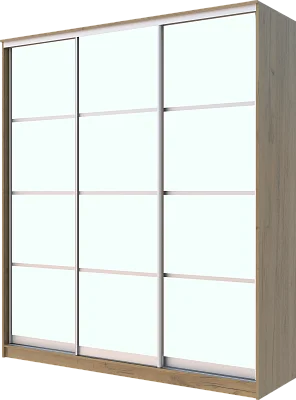 картинка Шкаф-купе 3-х дверный с матовым стеклом с разделителем 2300 2014 420 от магазина КУПИ КУПЕ